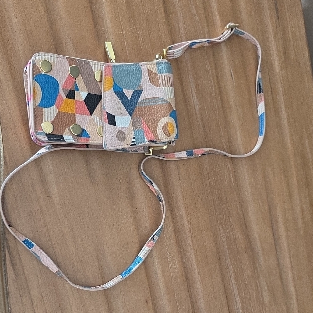 Hammitt Multi-Color Geometric Crossbody Bag with Gold Studs - Picture 3 of 8